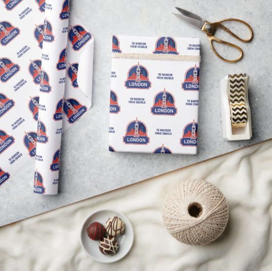 Benutzerdefinierter Text London Geschenkpapier (Kunsthandwerk)