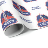 Benutzerdefinierter Text London Geschenkpapier (Rolleneckpunkt)