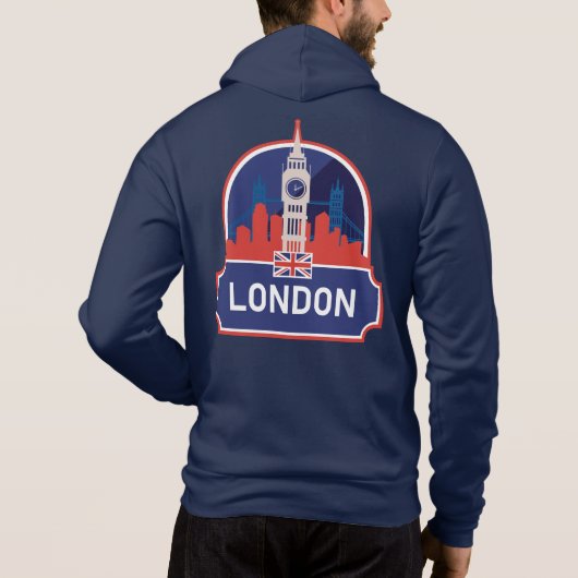 Benutzerdefinierter Text London Hoodie (Rückseite)
