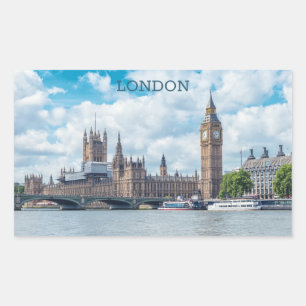 Benutzerdefinierter Text London Rechteckiger Aufkleber