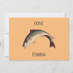 Benutzerdefinierter Text Lustiger Fisch geht angel Feiertagskarte