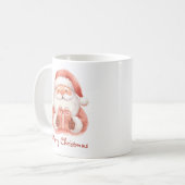Benutzerdefinierter Text Lustiger Weihnachtsmann m Kaffeetasse (Vorderseite Links)