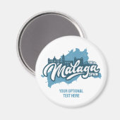 Benutzerdefinierter Text Malaga Spanien Magnet (Vorderseite/Rückseite)