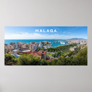 Benutzerdefinierter Text Malaga Spanien Realfotogr Poster