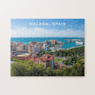 Benutzerdefinierter Text Malaga Spanien Realfotogr Puzzle