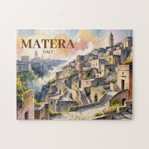 Benutzerdefinierter Text Matera Italien Reise Sass Puzzle