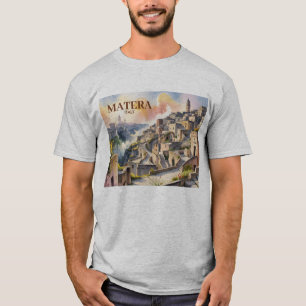 Benutzerdefinierter Text Matera Italien Reise Sass T-Shirt