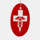 Benutzerdefinierter Text Medizinische Berufliche V Keramik Ornament (Rechts)