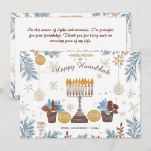 Benutzerdefinierter Text Menorah Glow: Eine Wasser Feiertagskarte