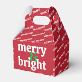 Benutzerdefinierter Text "Merry & Bright" Geschenkschachtel (Rückseite)
