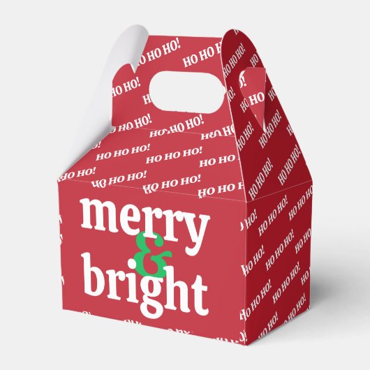 Benutzerdefinierter Text "Merry & Bright" Geschenkschachtel (Rückseite)