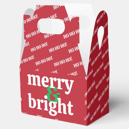 Benutzerdefinierter Text "Merry & Bright" Geschenkschachtel (Geöffnet)