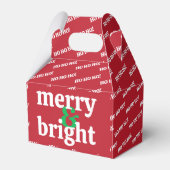 Benutzerdefinierter Text "Merry & Bright" Geschenkschachtel (Vorderseite)