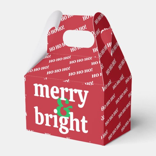 Benutzerdefinierter Text "Merry & Bright" Geschenkschachtel (Vorderseite)