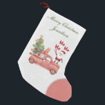 Benutzerdefinierter Text Merry Christmas Santa Ho  Kleiner Weihnachtsstrumpf<br><div class="desc">Custom tex Merry Weihnachten Weihnachten Weihnachten Ho Ho Drehbuch Text niedlich gemütlich traditionellen Stil rot,  grün und hell grau Kleine Weihnachtsfeiertage Strümpfe.</div>