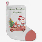 Benutzerdefinierter Text Merry Christmas Santa Ho Kleiner Weihnachtsstrumpf (Vorderseite)