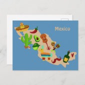 Benutzerdefinierter Text MEXICO Kulturkarte Postka Postkarte (Vorne/Hinten)