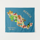 Benutzerdefinierter Text MEXICO Kulturkarte Wandte Wandteppich (Vorderseite (Horizontal))