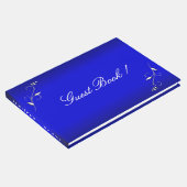 Benutzerdefinierter Text mit blauer Blume Gästebuch (Ecke)