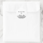 Benutzerdefinierter Text mit Blumen Runder Aufkleber (Tasche)