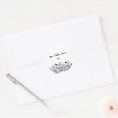 Benutzerdefinierter Text mit Blumen Runder Aufkleber (Umschlag)