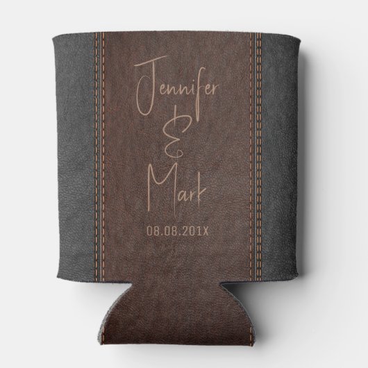 Benutzerdefinierter Text mit braunem und schwarzem Dosenkühler (Rückseite)