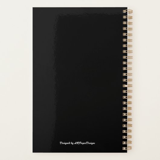 Benutzerdefinierter Text mit drei Rote Rosen Blume Planer (Rückseite)