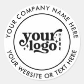 Benutzerdefinierter Text mit einfachem Firmenlogo Runder Aufkleber (Vorderseite)
