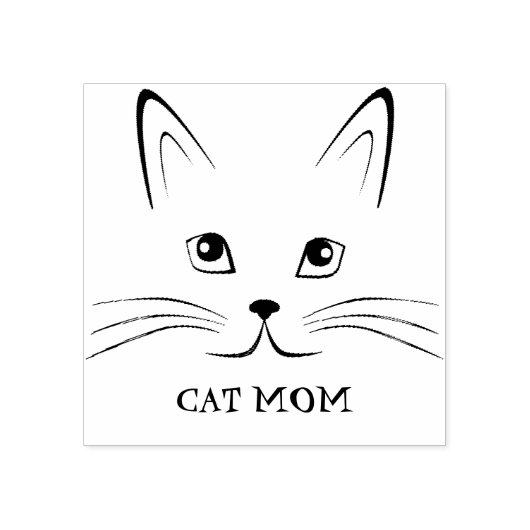 Benutzerdefinierter Text mit Katzenfläche Gummistempel (Prägung)