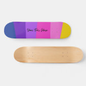 Benutzerdefinierter Text mit lebhaften Farben Skateboard (Horizontal)
