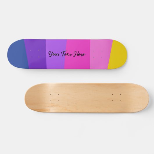 Benutzerdefinierter Text mit lebhaften Farben Skateboard (Horizontal)