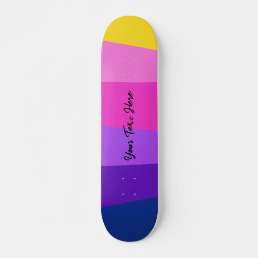 Benutzerdefinierter Text mit lebhaften Farben Skateboard (Vorne)