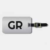 Benutzerdefinierter Text mit leicht grauer Metalli Gepäckanhänger (Vorderseite horizontal)