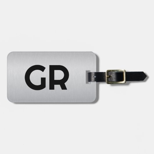 Benutzerdefinierter Text mit leicht grauer Metalli Gepäckanhänger (Vorderseite horizontal)