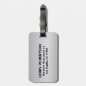 Benutzerdefinierter Text mit leicht grauer Metalli Gepäckanhänger (Rückseite vertikal)