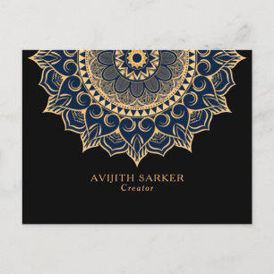 Benutzerdefinierter Text mit Luxus-Mandala-Postkar Postkarte