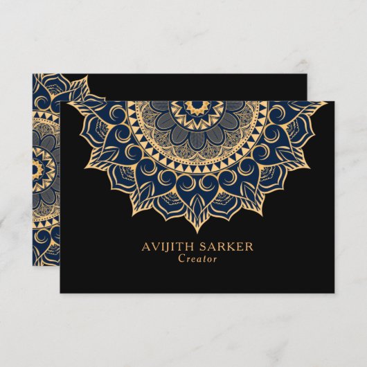 Benutzerdefinierter Text mit Luxus mandala Wohnung Dankeskarte (Vorne/Hinten)