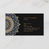 Benutzerdefinierter Text mit Luxusmandala Visitenkarte (Rückseite)