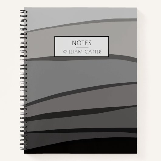 Benutzerdefinierter Text mit modernen Schwarz- und Notizblock (Vorderseite)