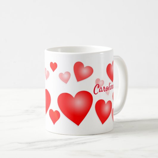 Benutzerdefinierter Text mit personalisierten rote Kaffeetasse (VorderseiteRechts)