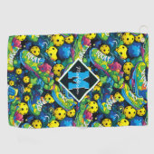 Benutzerdefinierter Text mit Psychedelic Picklebal Golfhandtuch (Horizontal)