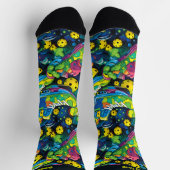 Benutzerdefinierter Text mit Psychedelic Picklebal Socken (Oben)