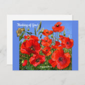 Benutzerdefinierter Text mit rotem Mohnfeld Postkarte (Vorne/Hinten)