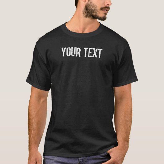 Benutzerdefinierter Text mit schwarzer Vorlagenfar T-Shirt (Vorderseite)