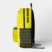 Benutzerdefinierter Text Modernes, hellgelbes Schw Bedruckter Rucksack (Rechts)
