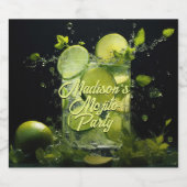 Benutzerdefinierter Text Mojito Cocktail Alkoholflaschenetikett (Einzelnes Label)