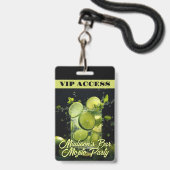 Benutzerdefinierter Text Mojito Cocktail Ausweis (Vorderseite mit Lanyard)