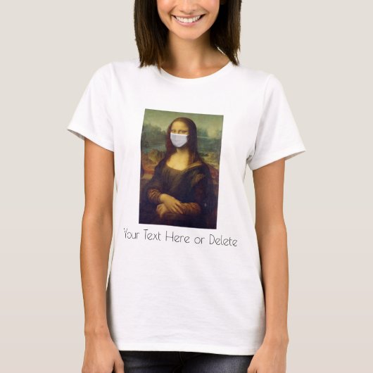 Benutzerdefinierter Text Mona Lisa Kunstmalerei mi T-Shirt (Vorderseite)