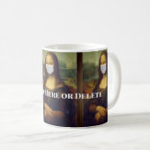 Benutzerdefinierter Text Mona Lisa Malerei mit Ges Kaffeetasse (VorderseiteRechts)