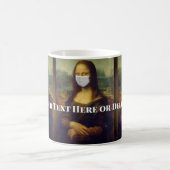 Benutzerdefinierter Text Mona Lisa Malerei mit Ges Kaffeetasse (Mittel)